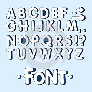 Graphic font. Handmade sans-serif font, thin lines. Hand drawn calligraphy lettering alphabet. Vector illustration. Letters