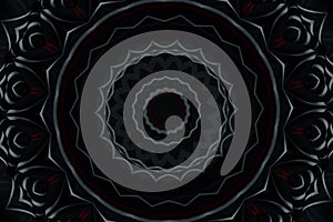 Graphic form mandala on black photo