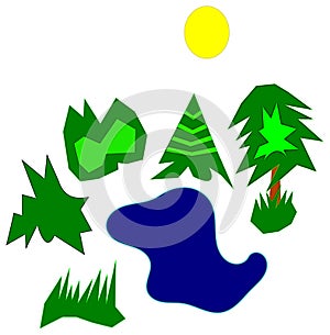 Graphic Garden View Stock Art photo
