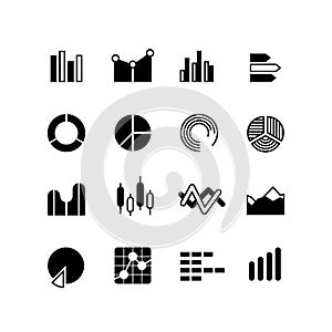Graphic, graph, stats data bar, infographic charts, analyze diagram vector icons