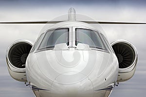 Graphic Head On Perspecive of Business Jet Aircraft