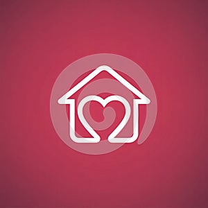 Graphic of a house with a heart inside.