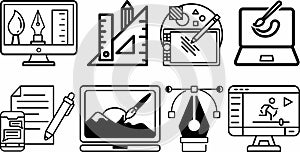 Graphic icon set collection