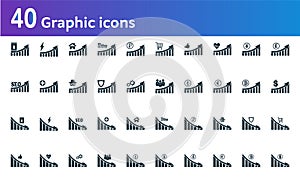 Graphic icons set. UI and UX. Premium quality symbol collection. Graphic icon set simple elements for using in app, print, softwar