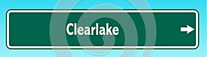 Clearlake Road Sign