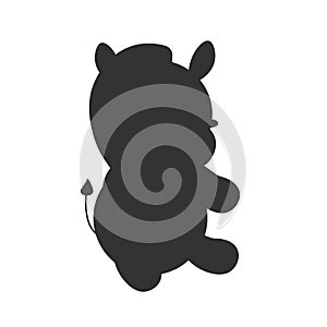 Graphic illustration of a black silhouette of a zebra in isolate on a white background .Vector illustration. EPS