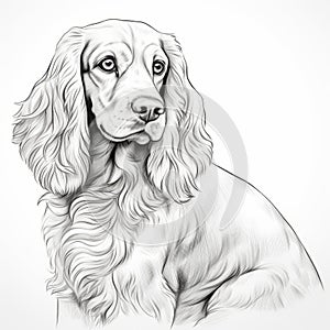 Graphic Illustration Of A Cocker Spaniel Dog photo