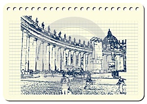 Graphic illustration with decorative architecture 2