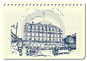 Graphic illustration with decorative architecture 2