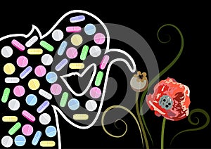 Graphic illustration with decorative opiates 8