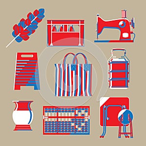 Graphic illustration of Hong Kong nostalgic household stuffs