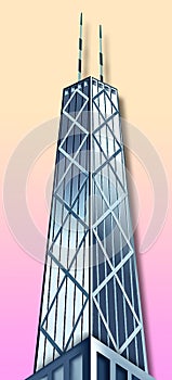 Graphic illustration of the John Hancock building