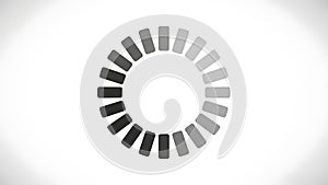 Loading icon in grayscale with circular segments design