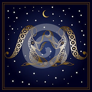 Graphic illustration with zodiac sign 10