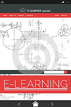 Graphic image of online education interface on screen