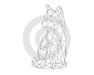 Graphic image of a wolf (dog) on a white background