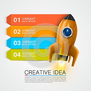 Graphic information space rocket launch