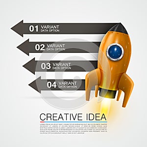 Graphic information space rocket launch