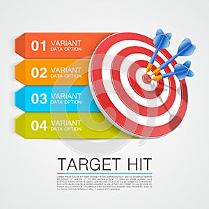 Graphic information target with darts