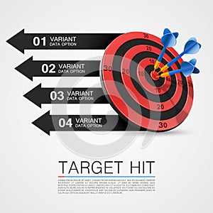 Graphic information target with darts