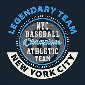 Graphic LEGENDARY TEAM NYC BASEBALL