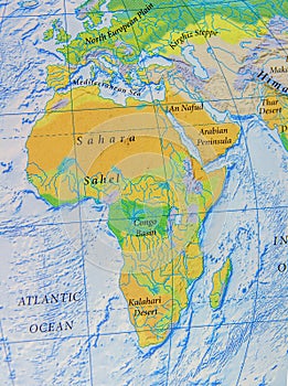 Graphic map of Africa close