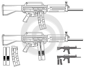 Graphic modern automatic galil rifle