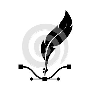 Graphic pen flat icon. Pen tool cursor