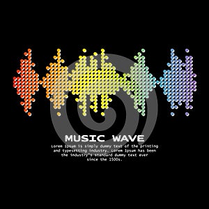 Graphic Rainbow circles logo Equalizer on black