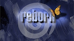 Graphic Reborn Butterfly and textured background