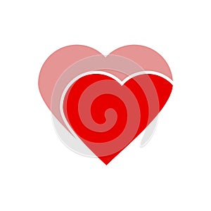 Graphic red hearts love icon. couple romantic love heart. vector illustration template