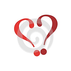 Graphic red hearts love icon. couple romantic love heart. vector illustration template