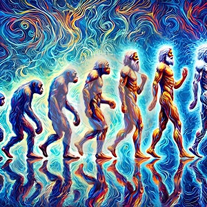 illustration of the evolution of humanity