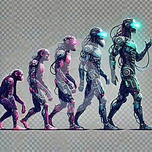 illustration of the evolution of humanity