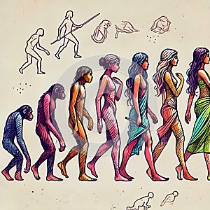 illustration of the evolution of humanity