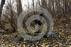 Graphic resources background image of an old abandoned cemetery in the fall