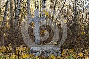 Graphic resources background image of an old abandoned cemetery in the fall