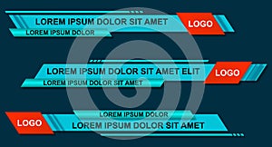 Graphic set of Broadcast News Lower Thirds Banner for Television. Modern stylish lower third banner template design. Vector video