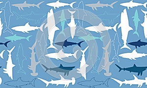 Graphic Shark Seamless Vector Pattern