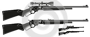 Graphic shotgun rifle with optical sight