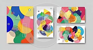 Colorful abstract vector shapes collection artwork