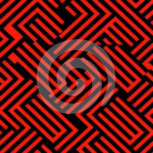 Dynamic Symmetry: Red And Black Digital Pattern Vector photo