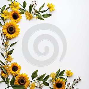 Graphic sunflower border