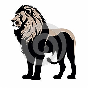 Graphic Symbolism: Majestic Silhouette Of Black And Brown Lion