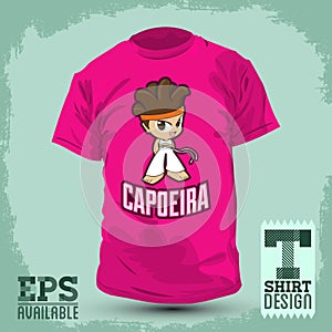 Graphic T- shirt design - Capoeira Character