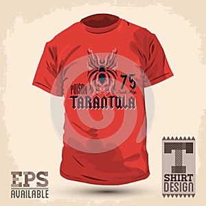 Graphic T-shirt design -Tarantula lettering design