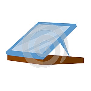 Graphic tablet monitor for drawing on a stand. Equipment for the artist and designer. Stock vector flat illustration isolated on