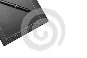 Graphic tablet with pen, for illustrators, designers and retouchers, black