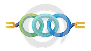 Connected Chain Links Strength Symbol, vector design Generative AI