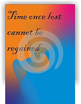 Time quotes with design color photo